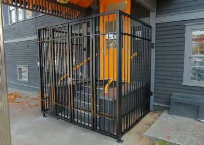Ornamental Iron entry enclosure with lock