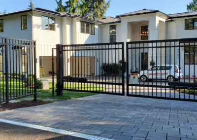 black residential security fence