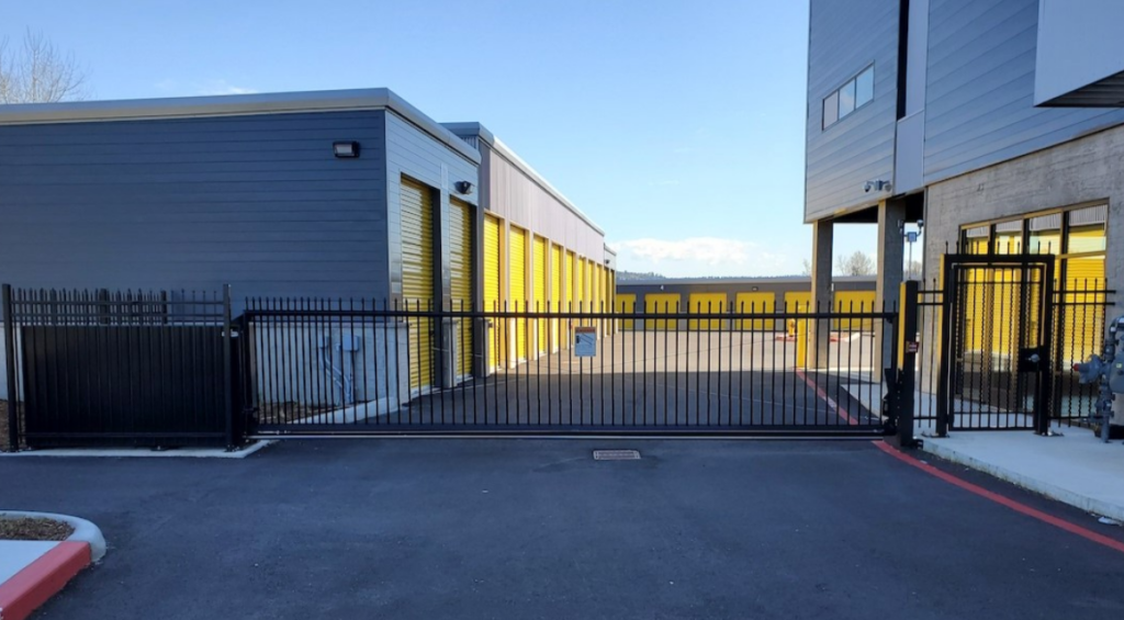 winterized commercial gates on the outside of a building