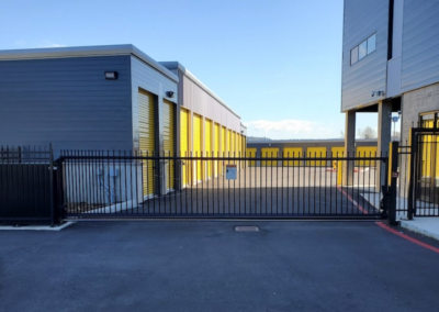 winterized commercial gates on the outside of a building